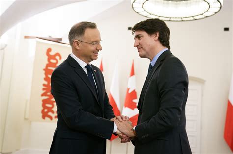 Prime Minister Justin Trudeau Meets With President Of Poland Andrzej