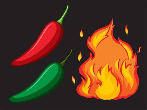 Hot Spicy Chilli And Fire Eps Vector Uidownload