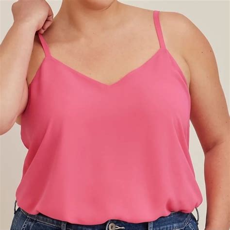 Torrid Tops Torrid Pink Chiffon Double Layer Cami Poshmark