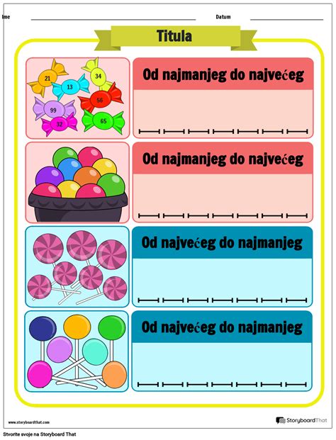 Radni List S Brojevima Za Naru Ivanje Na Temu Slatki A