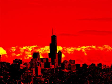 Red Skyline Chicago Color Photograph By Nancy Bechtol | absolutearts.com