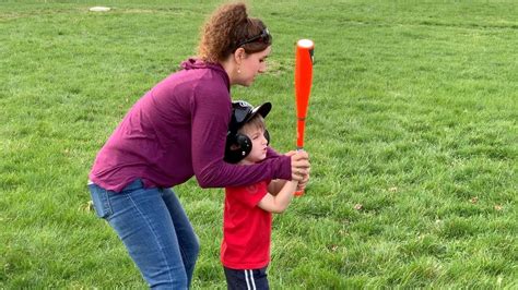 Teaching Clark How To Hit A Baseball Tee Ball Practice 2 Youtube