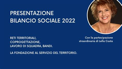 Presentazione Del Bilancio Sociale Fondazione Della Comunit