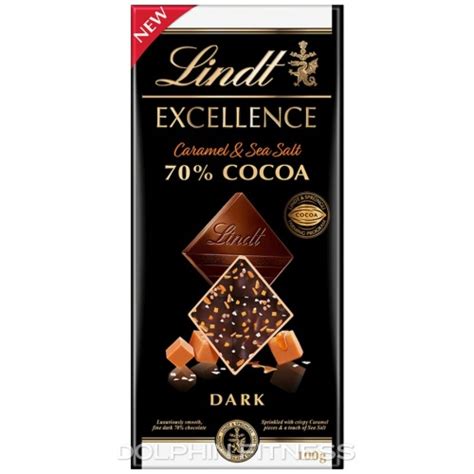 Lindt Excellence Dark Caramel And Sea Salt 70 Cocoa Chocolate 1 X 100g