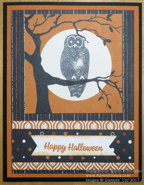 Easy Spooky Night Owl Halloween Card Stamping With Karen