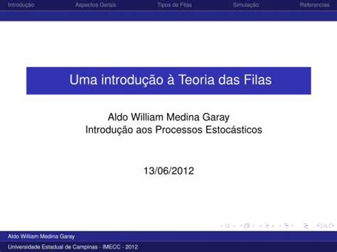 Pdf Uma Introdu O Teoria Das Filas Ime Unicamp Brhlachos Me