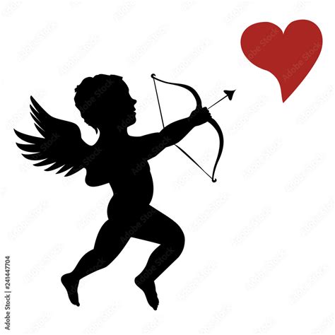 Cupid Shooting Arrow Into Heart