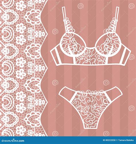 Hand Drawn Lingerie Panty And Bra Set Stock Vector Illustration Of