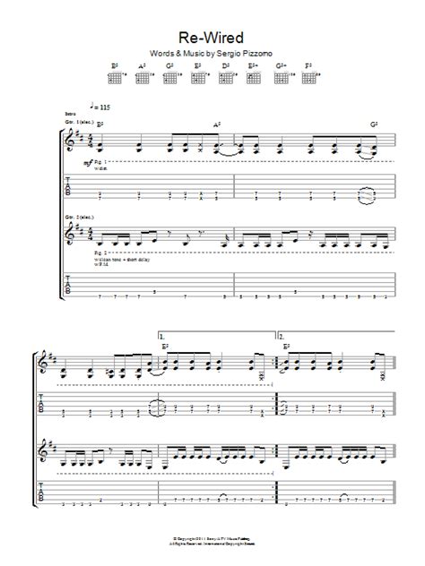 Kasabian Re Wired Sheet Music For Guitar Tab Download Pdf 111815