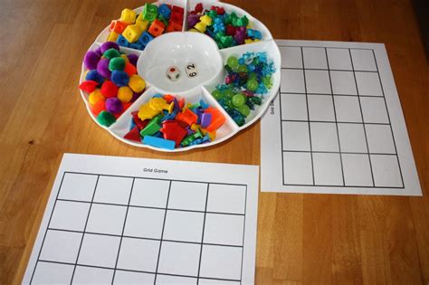 Homemade Preschool Numbers And Colors Grid Game Preschool Math Games