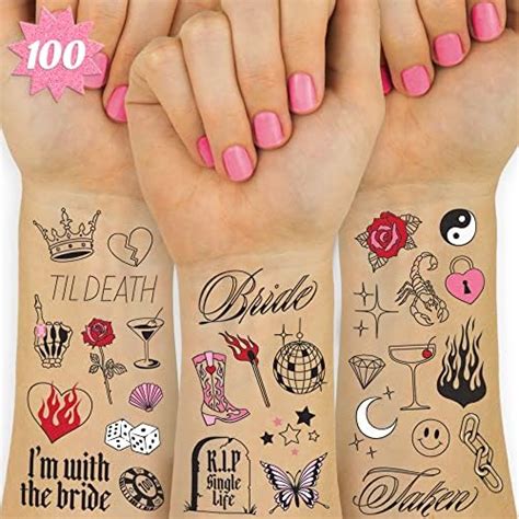 Amazon Xo Fetti Realistic Bachelorette Temporary Tattoos 100