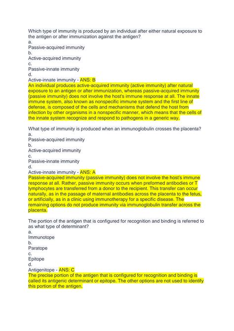 SOLUTION Chapter 8 Adaptive Immunity Questions And Answers 2022