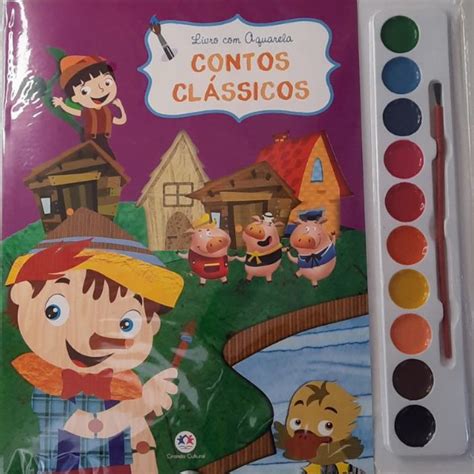 Livro Aquarela Contos Cl Ssicos Pin Quio Papel Pedag Gico