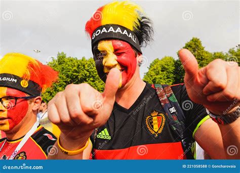 Happy Belgian Football Fan Outside Editorial Stock Photo Image Of