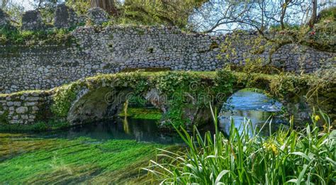 Garden Of Ninfa Landscape Garden In The Territory Of Cisterna Di Latina In The Province Of