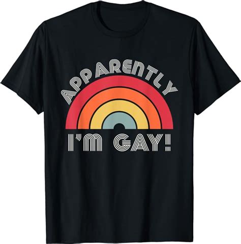 Retro Im Gay Pride Stuff Cute LGBTQ Rainbow Gifts Lesbian Bi T Shirt Amazon Co Uk Clothing