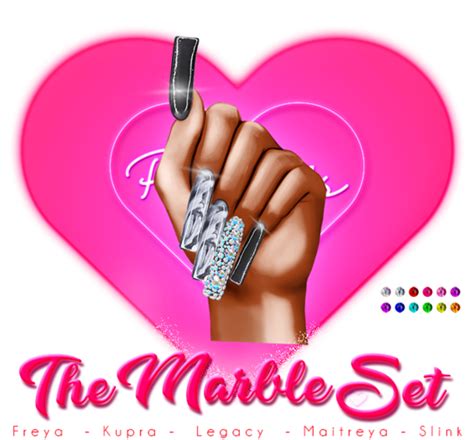 Second Life Marketplace Pinky S Nails Marble Set Square