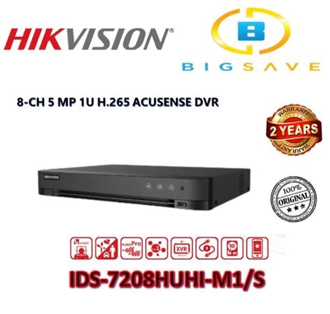 HIKVISION 8 CH 8 CHANNEL IDS 7208HUHI M1 S 5 MP 1U H 265 ACUSENSE DVR