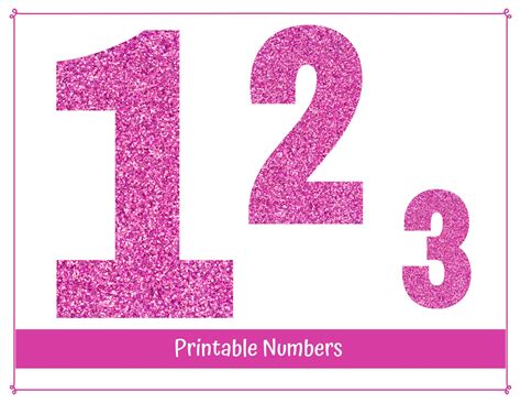 Pink Glitter Numbers Printable Clip Art Numbers Etsy Uk