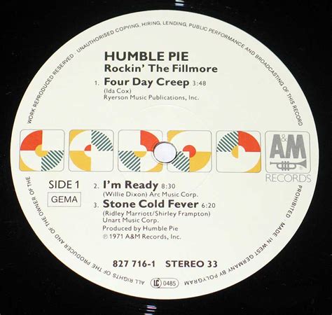 HUMBLE PIE Performance Rockin The Fillmore Album Cover Photos ...