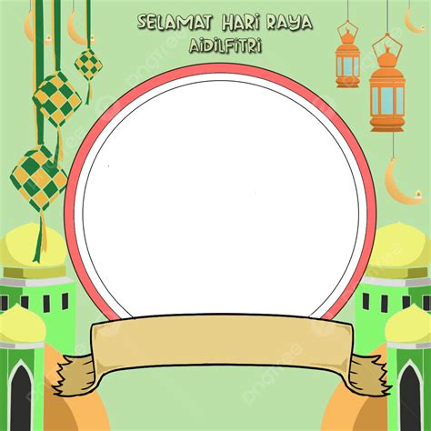 Selamat Hari Raya Aidilfitri Twibbon Idul Fitri With Lantern And