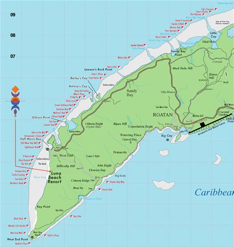 Map Of Roatan Honduras