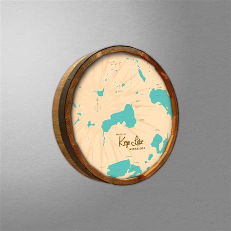 Kego Lake Minnesota, Barrel End Map Art – Lakebound®