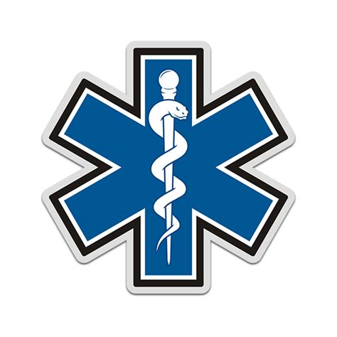 Star Of Life Blue Sticker Decal EMT Paramedic EMS First Responder