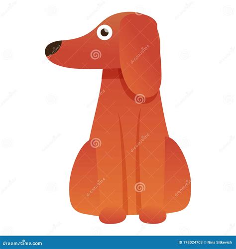 Standing Dachshund Puppy Black Dog Silhouette Wiener Dog Or Sausage