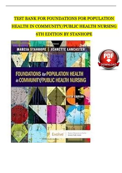 Test Bank For Foundations For Population Health In Community Public