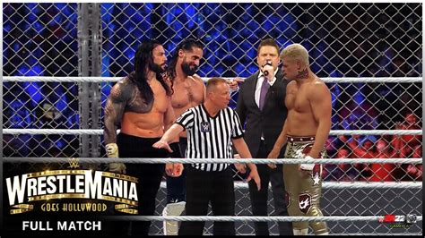 FULL MATCH Roman Reigns Vs Cody Rhodes Vs Seth Rollins Steel Cage