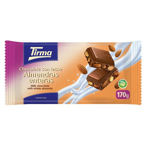 Chocolate Con Leche Y Almendras Enteras Tableta 170 Gr Elaborado En