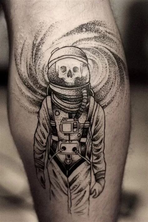 Ghostly Skeleton Astronaut Tattoo - TATTOOGOTO