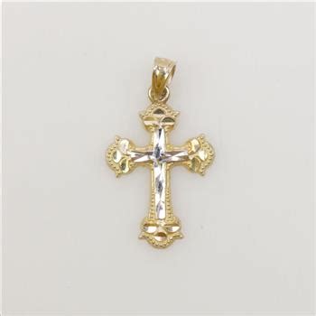 Kt Two Tone Gold Cross Pendant Property Room