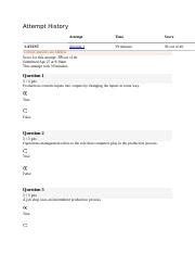 BUS101 Test 5 Docx Attempt History LATEST Attempt Time Score Attempt