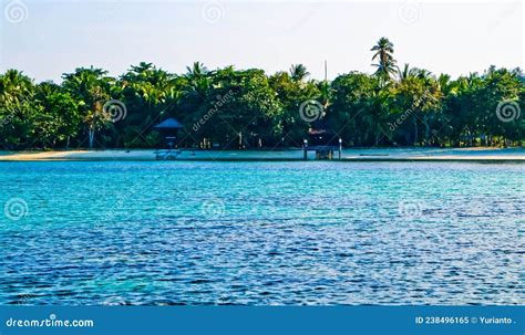 Scenic View of Tropical Paradise Beach, Pahawan Island, Lampung, Sumatera, Indonesia Stock Image ...