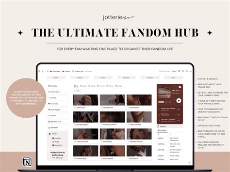 Fandom Planner Template For Notion Notion Fandom Templates Artist Anime