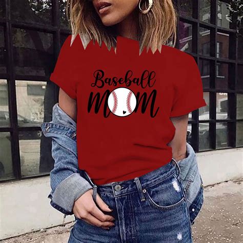 Eqwljwe Personalized Baseball Mom Shirt Custom Baseball Mom Shirt With Name And Number For