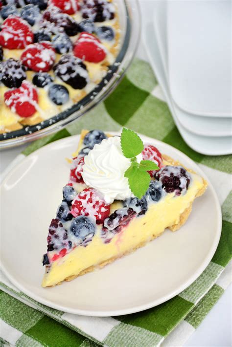 Easy No Bake Triple Berry Cream Pie Recipe Life Love Liz