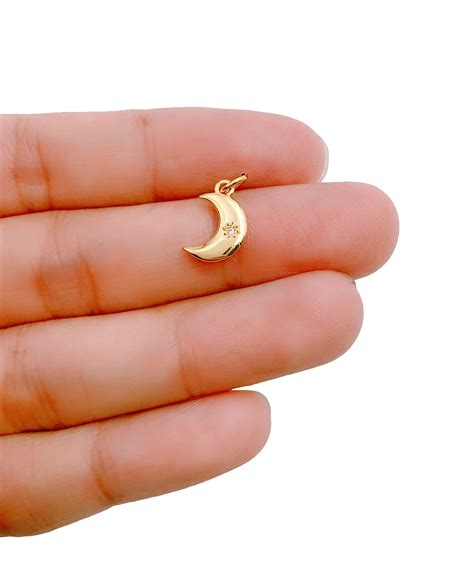 Gold Filled Crescent Moon Charm Pendant For Diy Jewelry Making X Mm