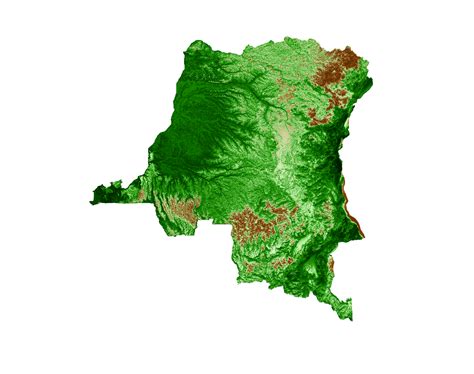 Congo Topographic Map 3d Realistic Map Color 3d Illustration 33648551 Png