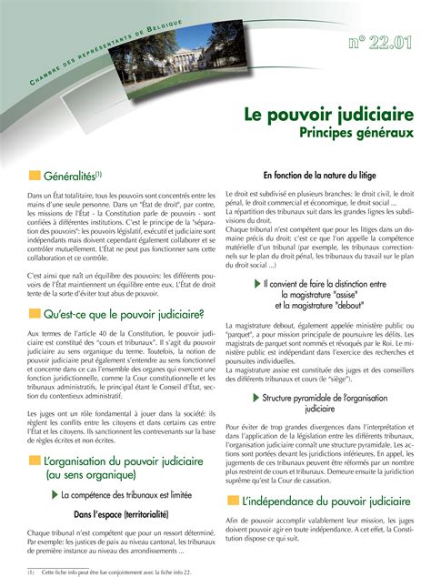 Le Pouvoir Judiciaire Principes G N Raux Cours Tribunaux