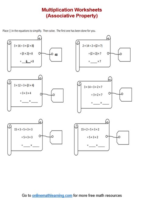 Multiplication And Associative Property Worksheets Printable Online Worksheets Library