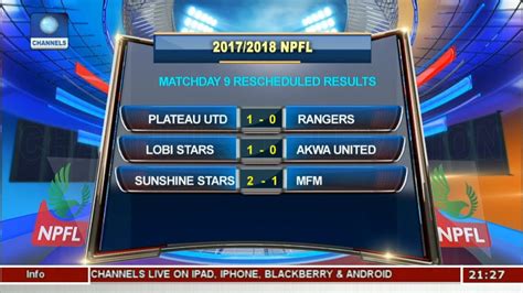 Npfl Plateau United Go Top After Rangers Win Sports Tonight Youtube