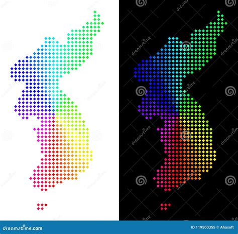 Mapa Punteado Espectro De Corea Del Norte Y Sur Ilustraci N Del Vector