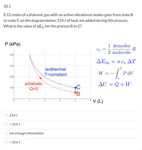 Solved Moles Of A Diatomic Gas With No Active Chegg