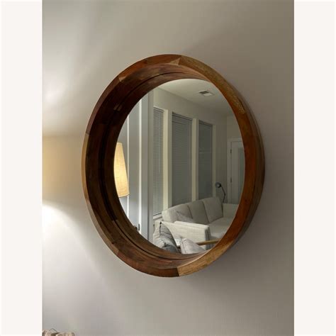 Cb2 Acacia Round Wood Wall Mirror 24 Aptdeco