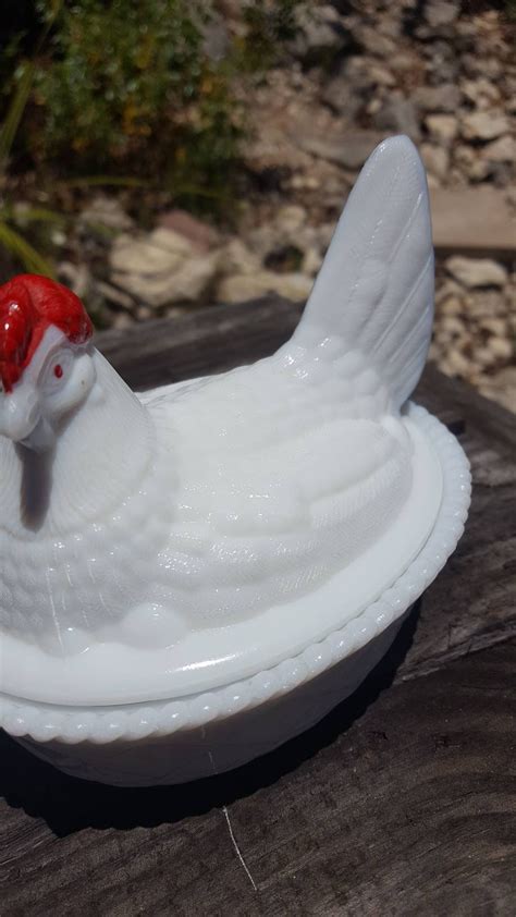 Vintage Milk Glass Chicken On Nest Vintage Westmoreland Hen On Basket White Milk Glass Covered