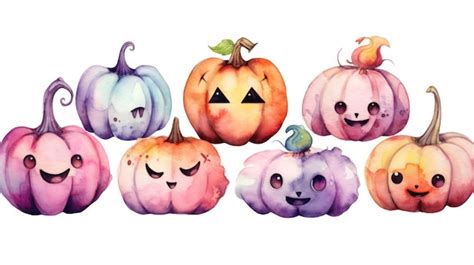 Premium AI Image | Watercolor painting of a Halloween pumpkins in vivid ...