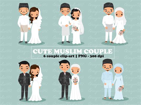 Detail Kartun Pengantin Muslim Png Koleksi Nomer